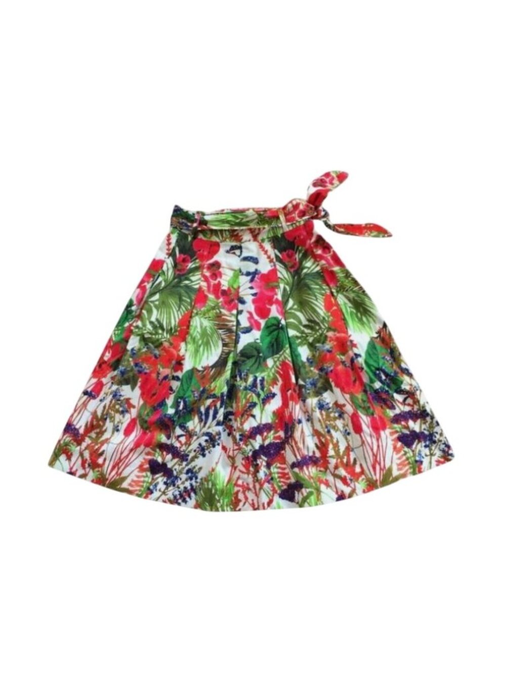 NWOT Petite Medium Soft Surroundings A-line Pleated Cotton Floral Skirt Stretch - Picture 12 of 12
